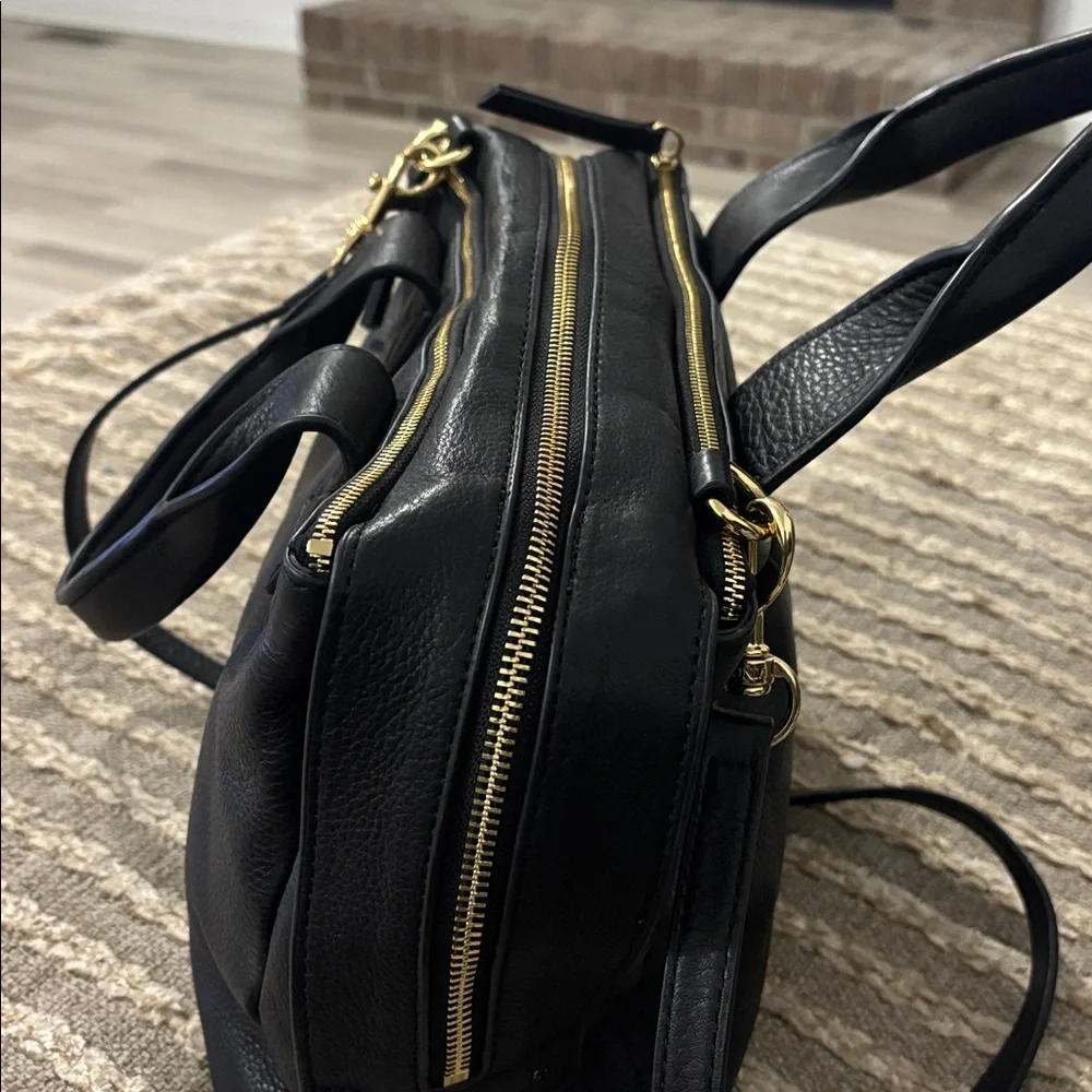 Vince Camuto Jayde Satchel‎ Black Leather Crossbody Bag